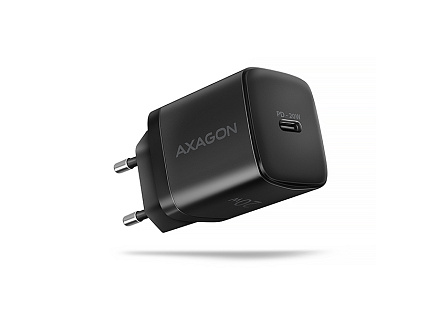 AXAGON ACU-PD20, nabíječka do sítě 20W, 1x port USB-C, PD3.0/PPS/QC4+/AFC/Apple, černá