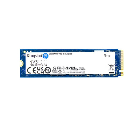 Kingston SSD 1TB NV3, M.2 2280, NVMe PCIe Gen4x4, (R: 6000MB/s; W: 4000MB/s) Kingston SSD 1TB NV3, M.2 2280, NVMe PCIe Gen4x4, (R: 6000MB/s; W: 4000MB/s)