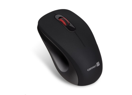 CONNECT IT "MUTE" bezdrátová optická tichá myš, USB, (+ 1x AA baterie zdarma), černá