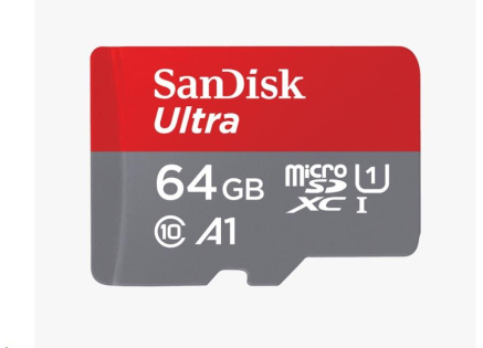 SanDisk MicroSDXC karta 64GB Ultra (140 MB/s, A1 Class 10 UHS-I) + adaptér