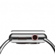 COTEetCI 4D sklo s celoplošným lepením s černým lemem pro Apple Watch 6 44 mm