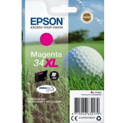 EPSON ink bar Singlepack "Golf" Magenta 34XL DURABrite Ultra Ink 10,8 ml EPSON ink bar Singlepack "Golf" Magenta 34XL DURABrite Ultra Ink 10,8 ml