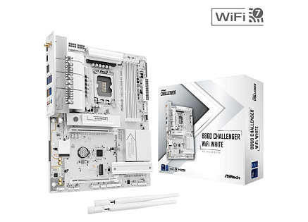 ASRock MB Sc LGA1851 B860 Challenger WiFi WHITE, Intel B860, 4xDDR5, 1xHDMI, WiFi, ATX