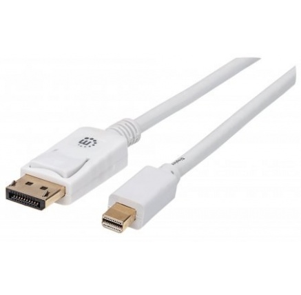 MANHATTAN kabel Mini DisplayPort Male to DisplayPort Male, 2m, White MANHATTAN kabel Mini DisplayPort Male to DisplayPort Male, 2m, White