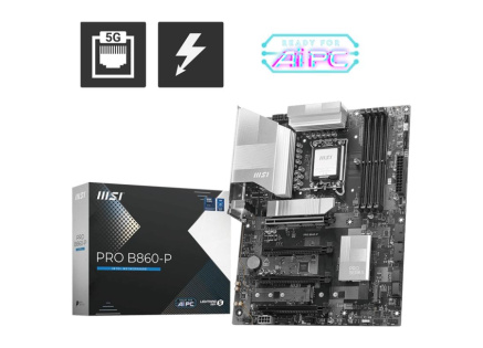 MSI MB Sc LGA1851 PRO B860-P, Intel B860, 4xDDR5, 1xThunderbolt,1xDP, 1xHDMI, ATX