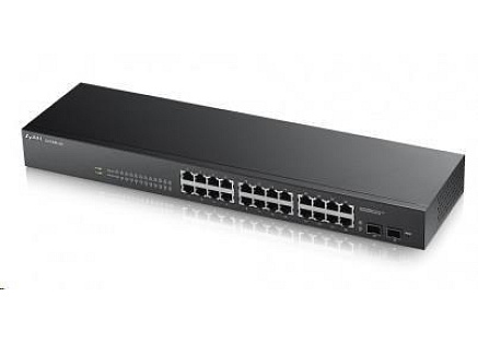 Zyxel GS1900-24 v2 26-port Gigabit Web Smart switch, 24x gigabit RJ45, 2x SFP, fanless