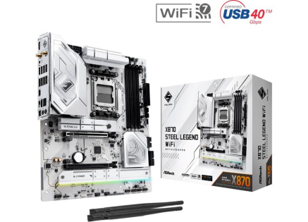 ASRock MB Sc AM5 X870 STEEL LEGEND WIFI, AMD X870, 4xDDR5, 1xHDMI, 2xUSB4, WI-FI