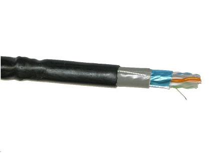 FTP kabel PlanetElite, Cat6, drát, dvojitý venkovní PE+PVC, Dca, černý, 500m, cívka FTP kabel PlanetElite, Cat6, drát, dvojitý venkovní PE+PVC, Dca, černý, 500m, cívka