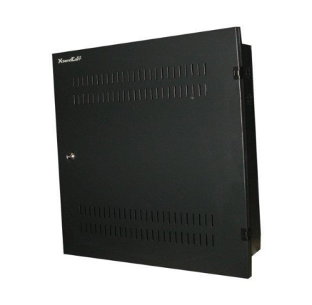 XtendLan 19" rozvaděč do zdi 2U+4U 530x130, perforované dveře, černý