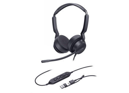 Yealink UH42 Dual UC USB-C/A, náhlavní souprava na obě uši