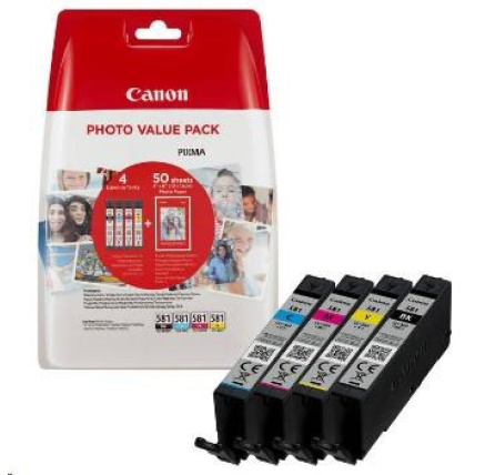 Canon CARTRIDGE CLI-581 BK/C/M/Y PHOTO VALUE pro PIXMA TS615x,625x,635x,815x, 825x ( 200 str.)