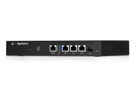 UBNT EdgeMAX EdgeRouter 4 [1GHz quad-core CPU, 1GB RAM, EdgeOS, 3 gigabitové porty + 1xSFP slot, fanless] - rozbaleno