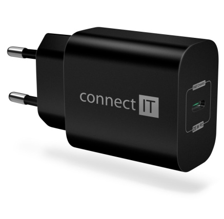 CONNECT IT Voyager2 nabíjecí adaptér 1×USB-C, 25W PD, černá CONNECT IT Voyager2 nabíjecí adaptér 1×USB-C, 25W PD, černá