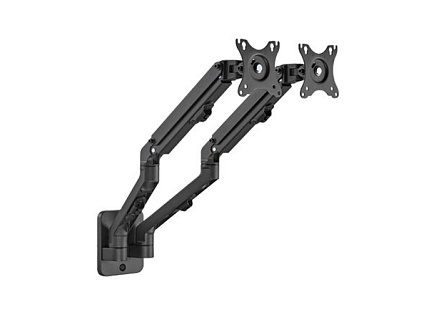 GEMBIRD Držák 2 monitorů na stěnu MA-WA2-01, naklápěcí, až do 27” a 7kg, černý GEMBIRD Držák 2 monitorů na stěnu MA-WA2-01, naklápěcí, až do 27” a 7kg, černý