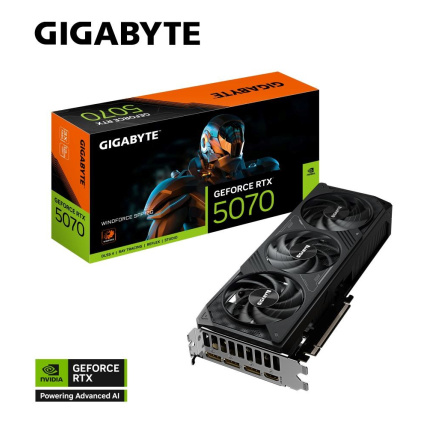 GIGABYTE VGA NVIDIA GeForce RTX 5070 WINDFORCE 12G, 12G GDDR7, 3xDP, 1xHDMI