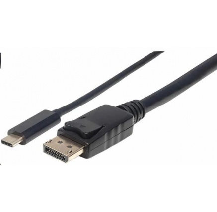 Manhattan kabel USB-C na DisplayPort, 1m, černá Manhattan kabel USB-C na DisplayPort, 1m, černá