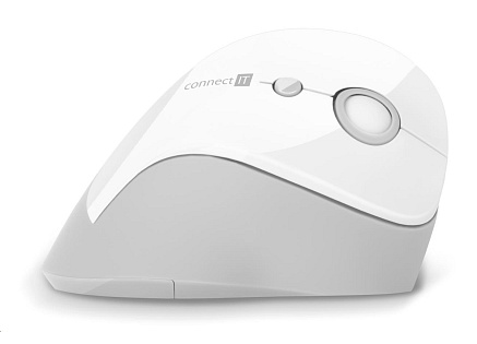 CONNECT IT FOR HEALTH ergonomická vertikální myš, (+ 1x AA baterie zdarma), bezdrátová, BÍLÁ CONNECT IT FOR HEALTH ergonomická vertikální myš, (+ 1x AA baterie zdarma), bezdrátová, BÍLÁ