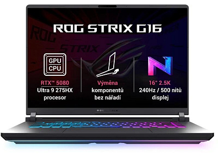ASUS NTB ROG Strix G16 (G615LW-NEBULA054), Ultra 9-275HX, 16" 2560 x 1600, 32GB, 1TB SSD, RTX 5080, No OS, Black