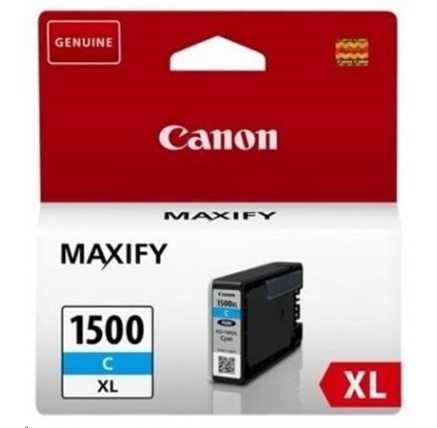 Canon CARTRIDGE PGI-1500XL C azurová pro Maxify MB2050, MB2150, MB2350, MB2750 a MB2755 (1020 str.)