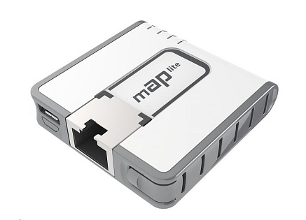 MikroTik RouterBOARD mAP lite, 650MHz CPU, 64MB RAM, 1x LAN, 2.4GHz Wi-Fi, 802.11b/g/n, vč. L4 licence