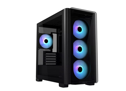 ASUS case A23 PLUS TG ARGB, Mini Tower, průhledná bočnice, 4x120mm ARGB Fan, černá