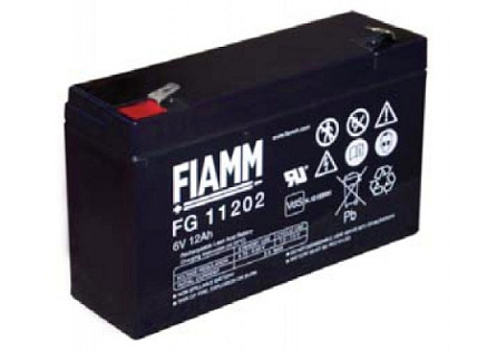Baterie - Fiamm FG11202 (6V/12,0Ah - Faston 250), životnost 5let