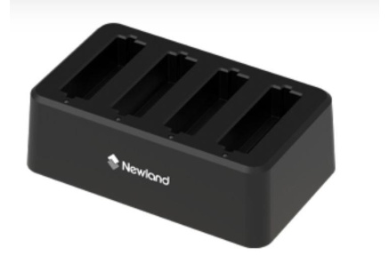 Newland 4-slot battery charger for MT90 series, includes adapter with UK and EU power plug