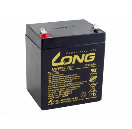 Long 12V 5Ah olověný akumulátor F1 (WP5-12 F1) Long 12V 5Ah olověný akumulátor F1 (WP5-12 F1)