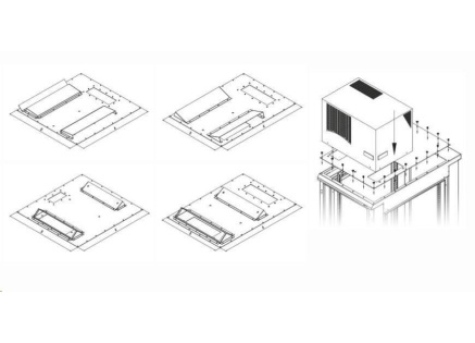 TRITON montážní redukce ke klimatizaci X1 a X2 na šířku rozvaděče 800 x 800 mm, černá
