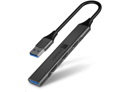CONNECT IT USB-A hub, (1xUSB-A 3.0, 3xUSB-A 2.0), externí, antracitová CONNECT IT USB-A hub, (1xUSB-A 3.0, 3xUSB-A 2.0), externí, antracitová
