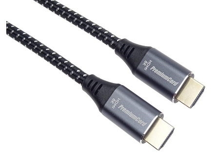 PREMIUMCORD Kabel HDMI 2.1 High Speed + Ethernet kabel 8K@60Hz, zlacené konektory, 1,5m PREMIUMCORD Kabel HDMI 2.1 High Speed + Ethernet kabel 8K@60Hz, zlacené konektory, 1,5m