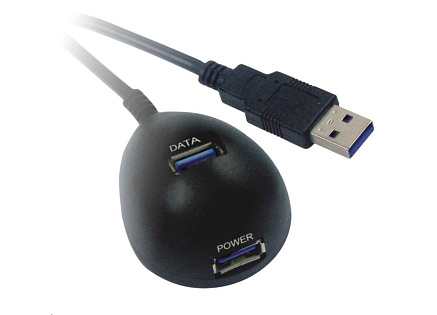 PREMIUMCORD Stolní držák USB zařízení, 2xUSB, černá