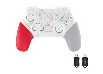 A4tech Bloody GPW50, gamepad, Dual mode 2,4G+USB, bílá