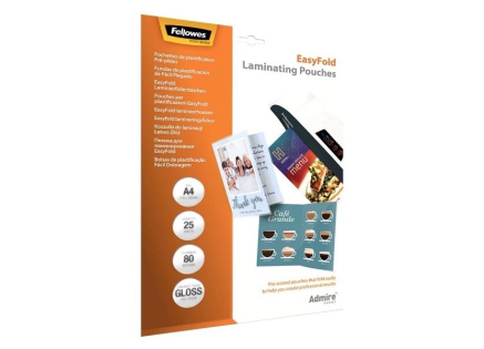 Laminovací fólie Fellowes A4 80 mic lesklé snadné složení (25ks)