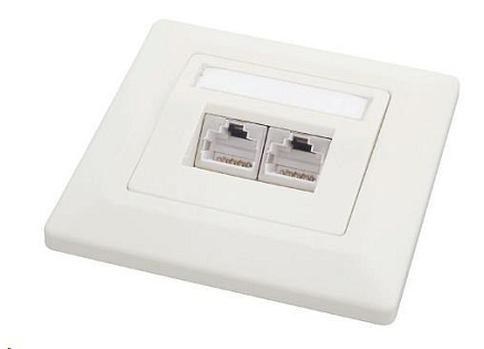 Solarix Zásuvka CAT5E STP 2 x RJ45 pod omítku bílá SX9-2-5E-STP-WH