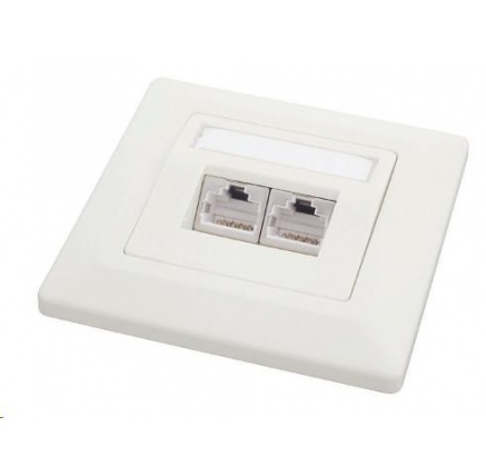 Solarix Zásuvka CAT5E STP 2 x RJ45 pod omítku bílá SX9-2-5E-STP-WH Solarix Zásuvka CAT5E STP 2 x RJ45 pod omítku bílá SX9-2-5E-STP-WH