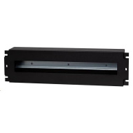 LEXI-Net 19" jističová DIN lišta 3U, 22 modulů, černá