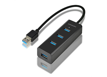 AXAGON HUE-S2B, 4x USB 3.0 CHARGING hub, micro USB nap. konektor, kabel USB-A 30cm