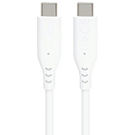 PREMIUMCORD Kabel USB-C na USB-C, 60W, 480Mbps, silikonový, bílý, 1,5m