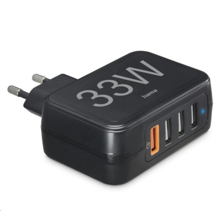 Hama rychlá síťová USB nabíječka 4x USB (1x QC), 33 W Hama rychlá síťová USB nabíječka 4x USB (1x QC), 33 W