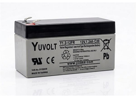 Baterie - YUVOLT Y1.2-12FR (12V; 1,2Ah; faston F1-4,7mm; životnost 3-5let)
