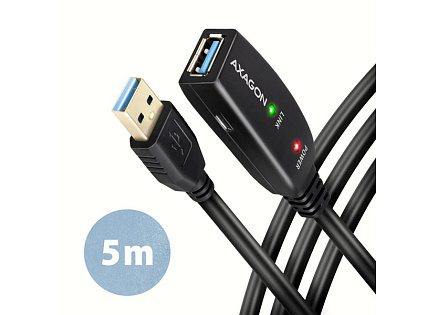 AXAGON ADR-305, USB 3.2 Gen 1 A-M -> A-F aktivní prodlužovací / repeater kabel, 5m