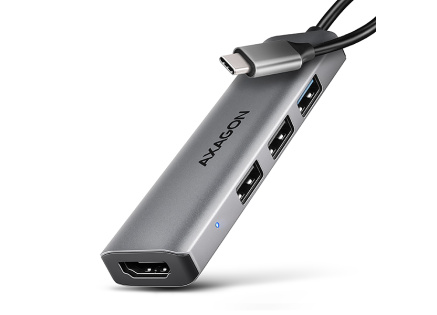 AXAGON HMC-H3A, USB 5Gbps hub, 3x USB-A, HDMI 4k/30Hz, kabel USB-C 15cm