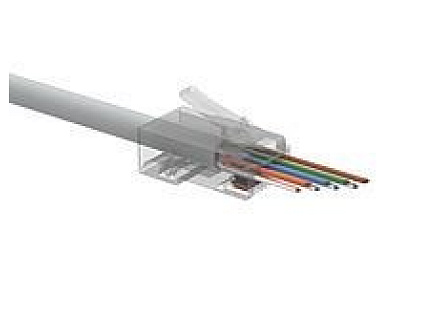 Solarix Univerzální EASY konektor RJ45 CAT5E UTP 8p8c na drát i licnu / 100 ks SXRJ45-5E-UTP-EASY