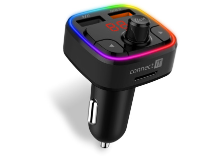 CONNECT IT CarRGB Bezdrátový FM transmitter, 2xUSB+MicroSD, černá
