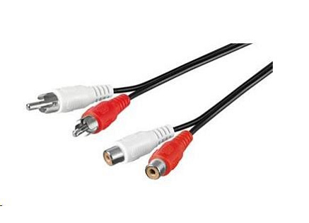 PREMIUMCORD Kabel prodlužovací audio 2x Cinch - 2x Cinch (RCA, M/F) 2m