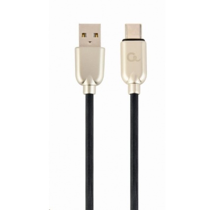 GEMBIRD Kabel USB-A na USB-C kabel (AM/CM), 2m, pogumovaný, černý, blister