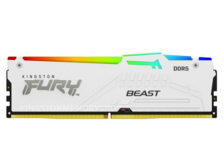 KINGSTON DIMM DDR5 64GB (Kit of 4) 5200MT/s CL40 FURY Beast White RGB XMP