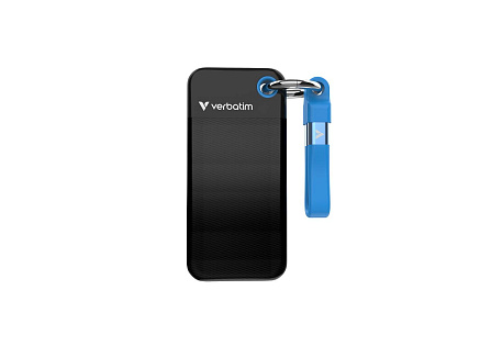 VERBATIM Externí SSD Pocket SSD 2TB, USB-C 3.1, černá/modrá