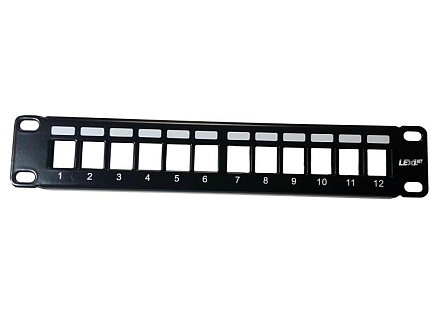 10" modulární stíněný patch panel LEXI-Net 12port, černý 10" modulární stíněný patch panel LEXI-Net 12port, černý